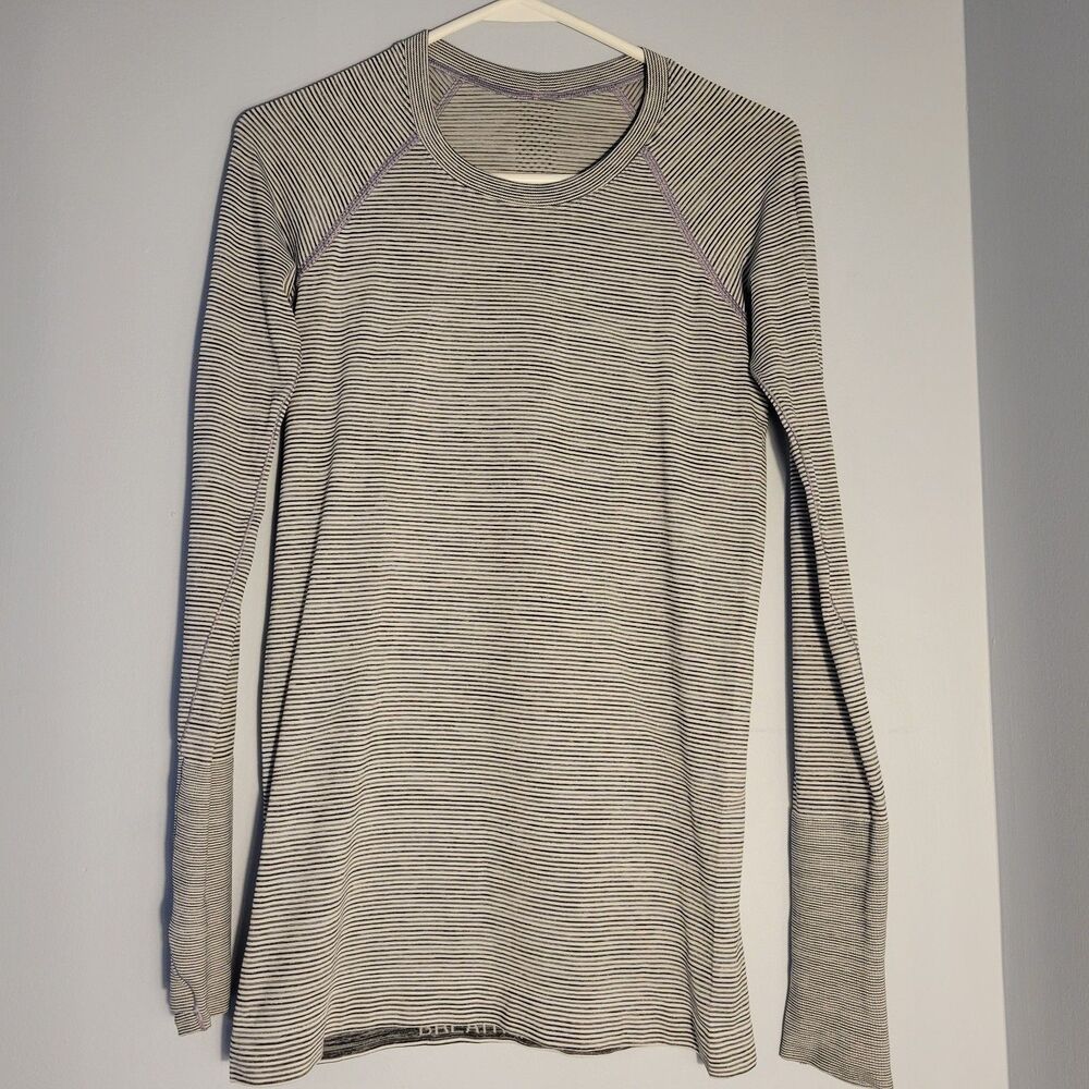 Lululemon Swiftly Speed Long-Sleeve Shirt 2.0 Women’s Size 6 White/white/black